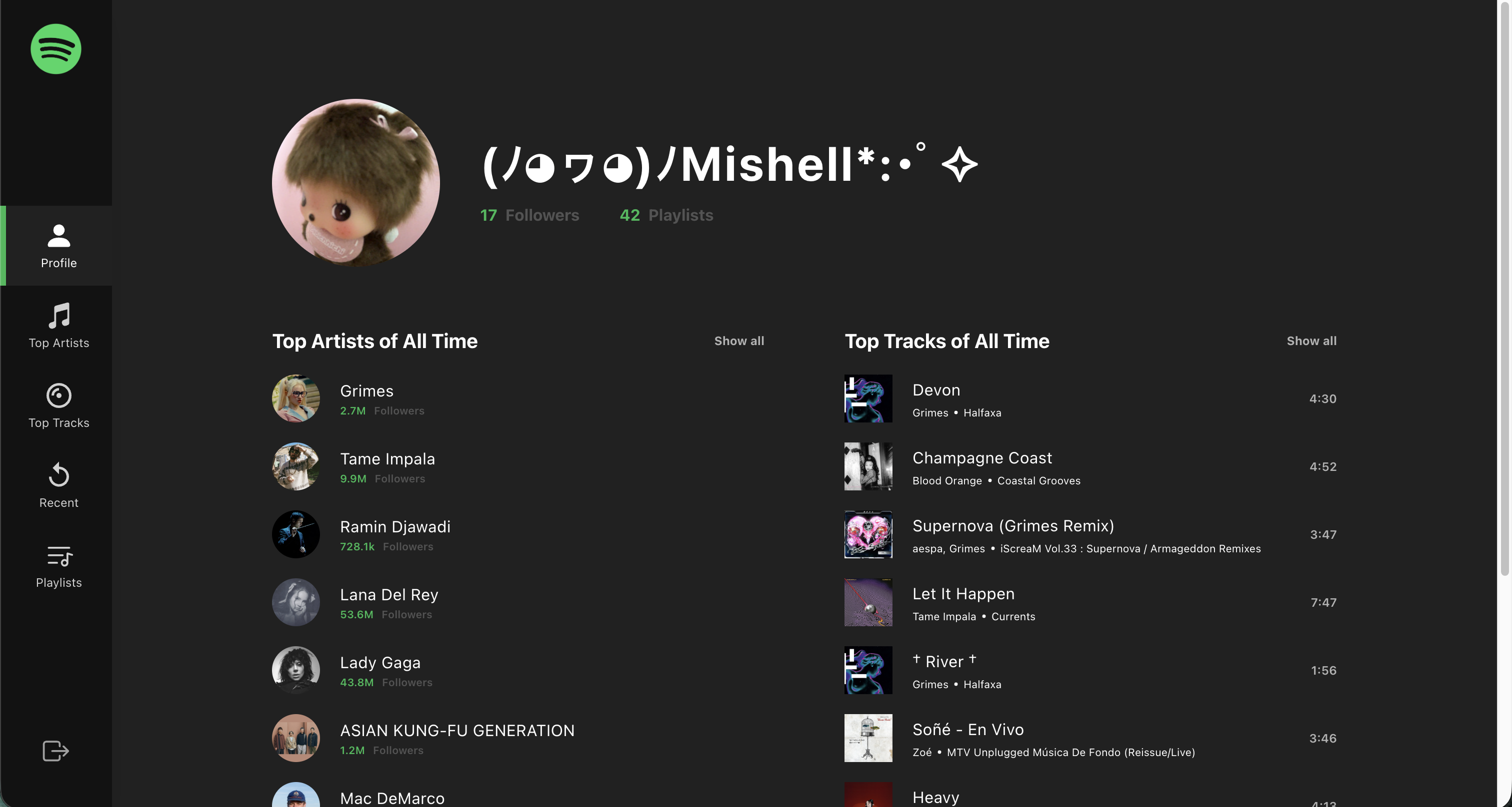 Spotify Listening Profile project screenshot
